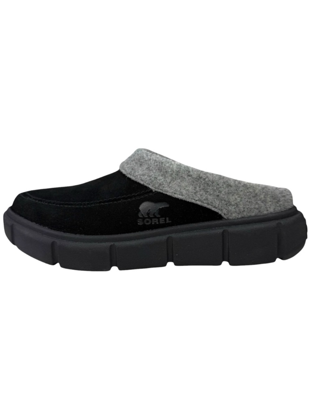 SOREL Explorer III Mule Black Faux Fur Slippers Size 5 Cabincore Cozy Winter